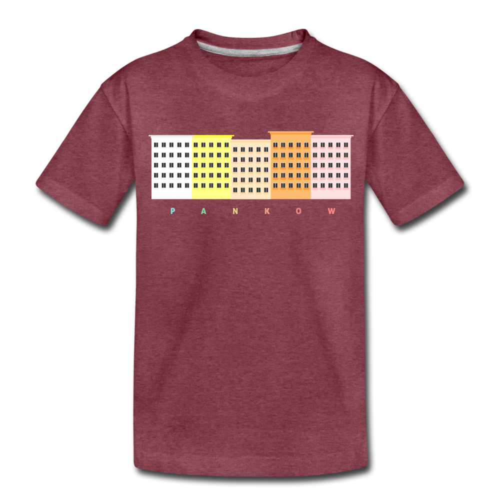 Wohnraum Pankow - Teenager Premium T-Shirt - Bordeauxrot meliert