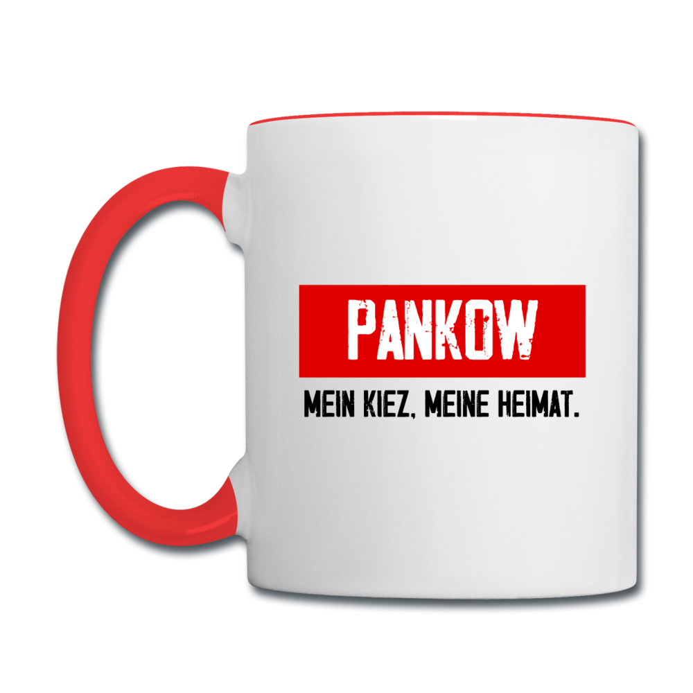 Mein Kiez meine Heimat - Tasse zweifarbig - Weiß/Rot