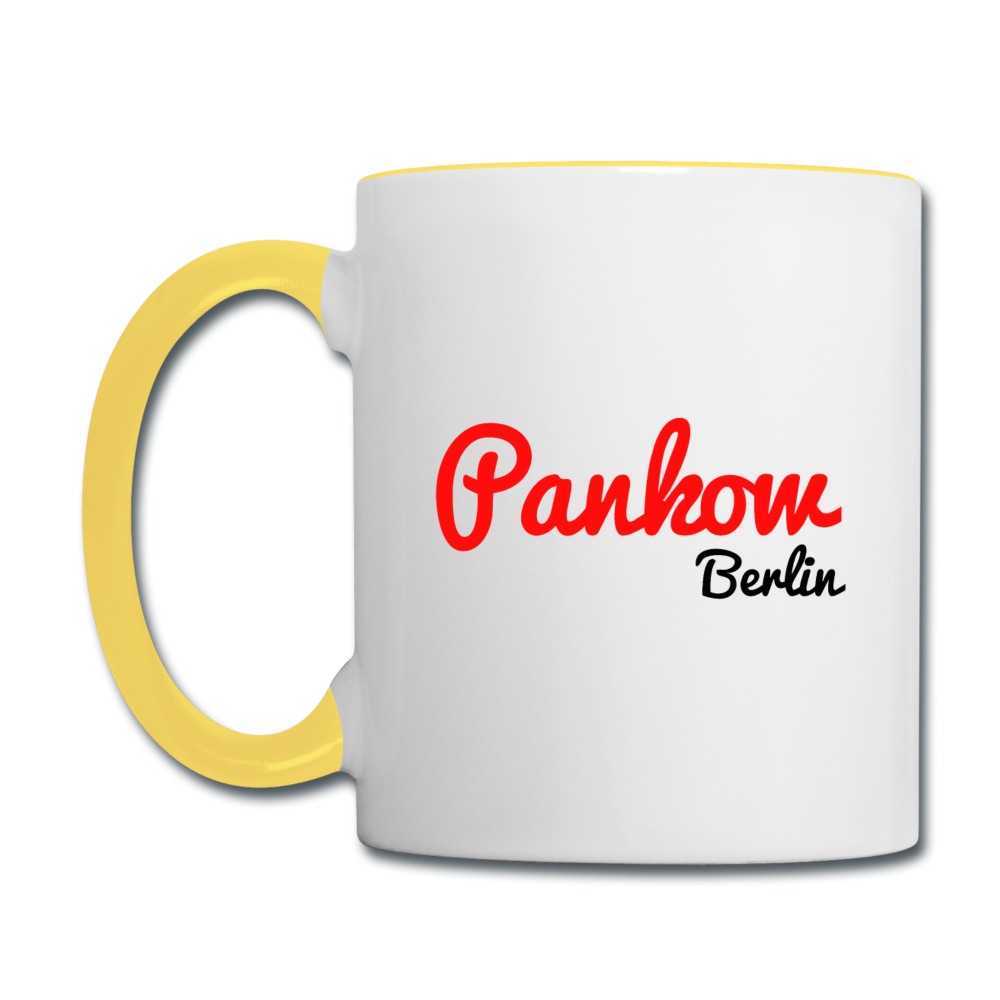 Pankow Berlin - Tasse zweifarbig - Weiß/Gelb