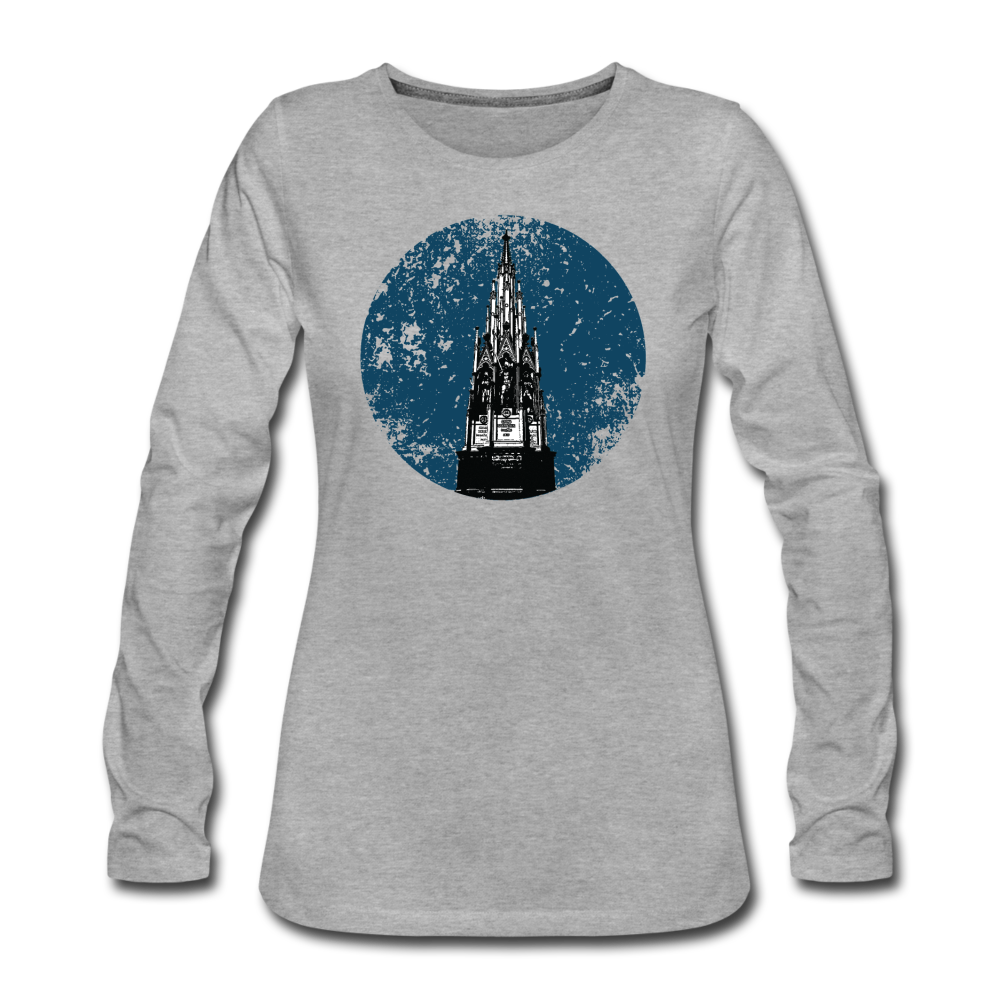 Viktoriapark - Frauen Premium Langarmshirt - Grau meliert