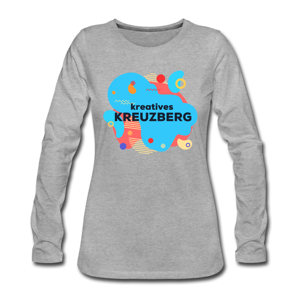 Kreatives Kreuzberg - Frauen Premium Langarmshirt - Grau meliert