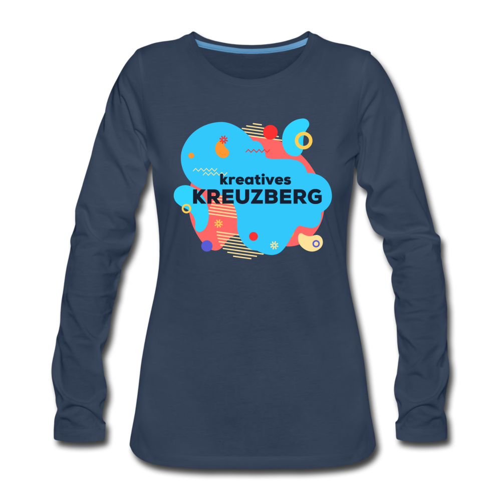 Kreatives Kreuzberg - Frauen Premium Langarmshirt - Navy