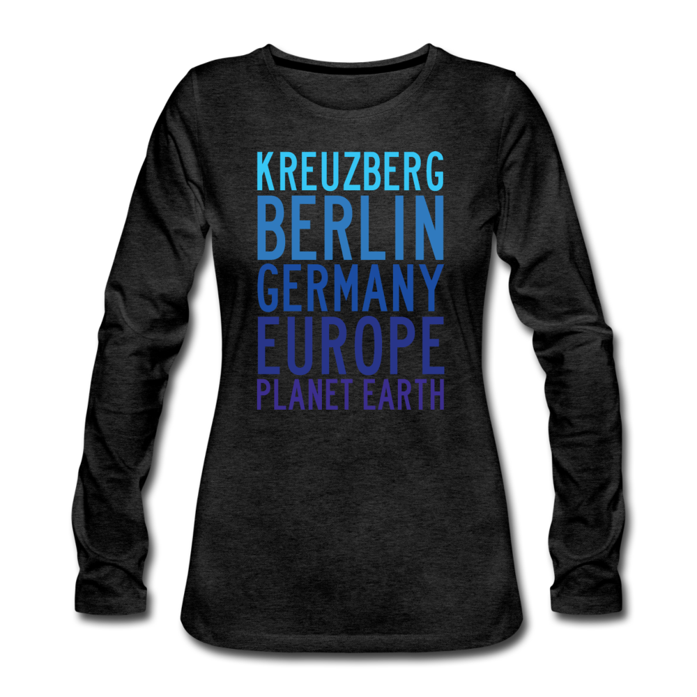 Kreuzberg - Planet Earth - Frauen Premium Langarmshirt - Anthrazit