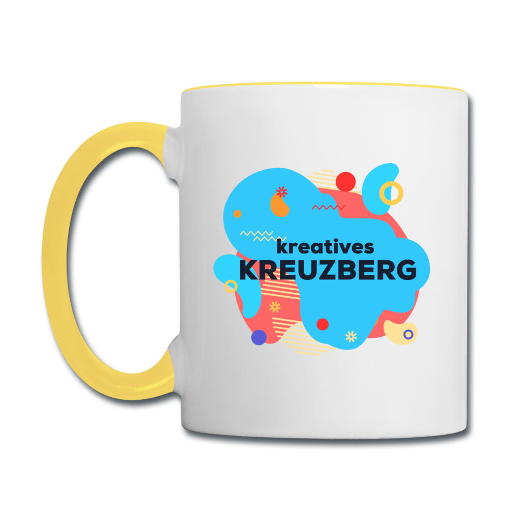 Kreatives Kreuzberg - Tasse zweifarbig - Weiß/Gelb