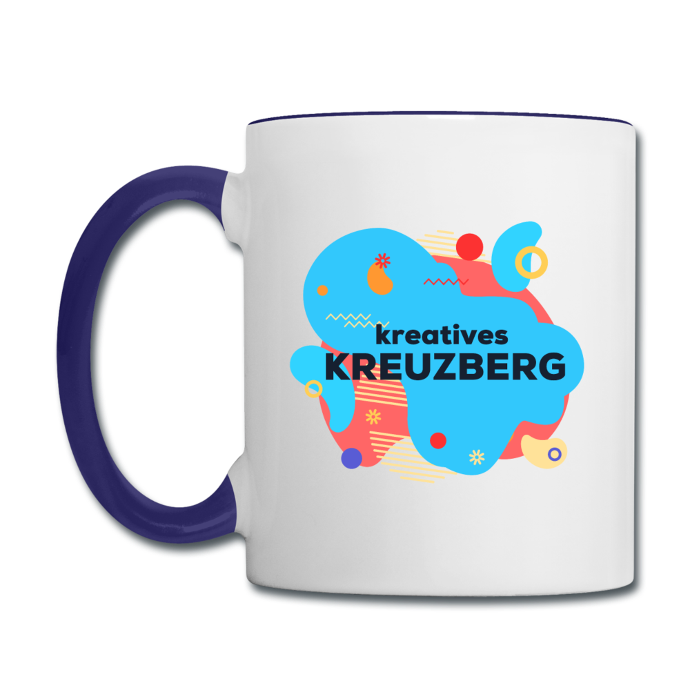 Kreatives Kreuzberg - Tasse zweifarbig - Weiß/Kobaltblau