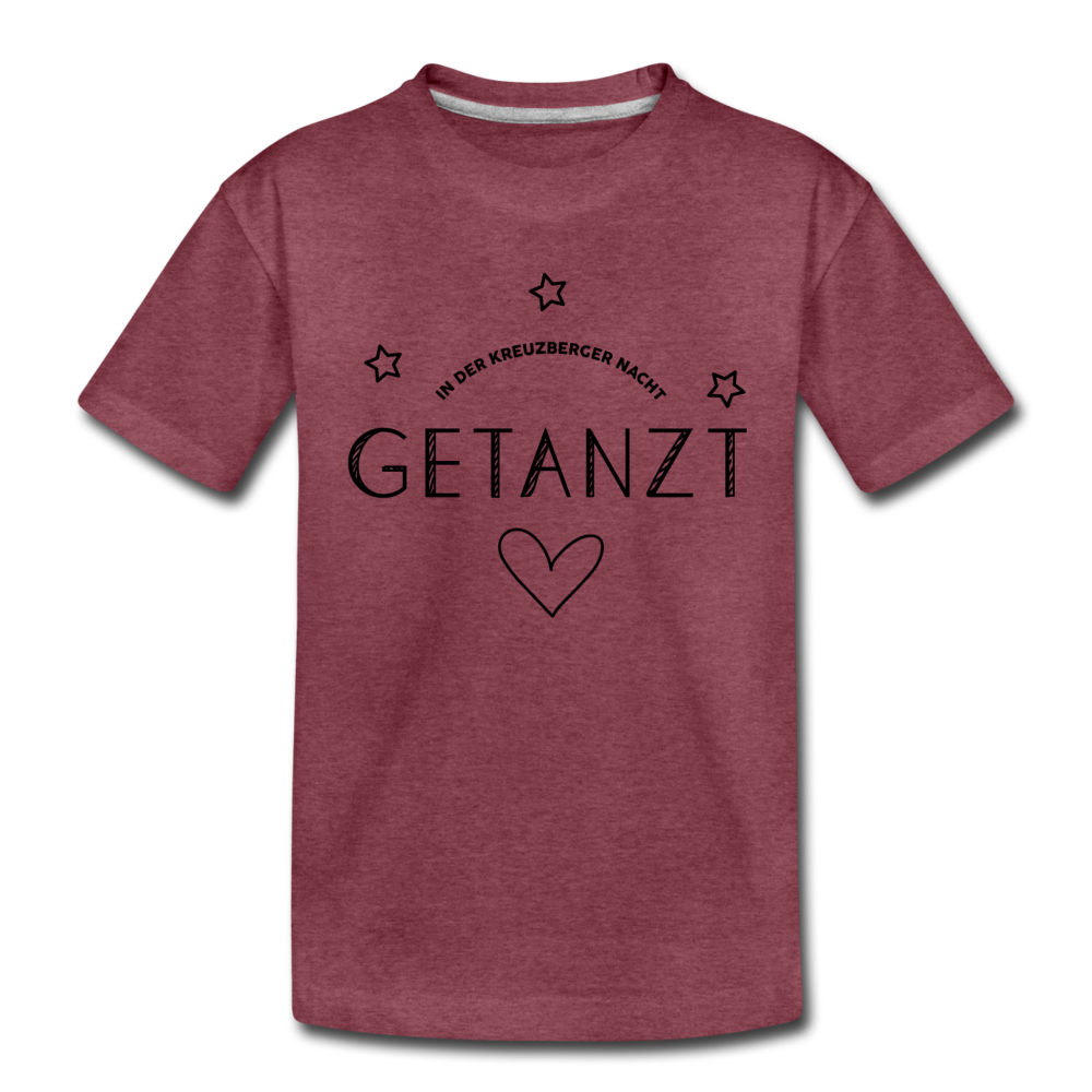 Getanzt in der Kreuzberger Nacht - Kinder Premium T-Shirt - Bordeauxrot meliert