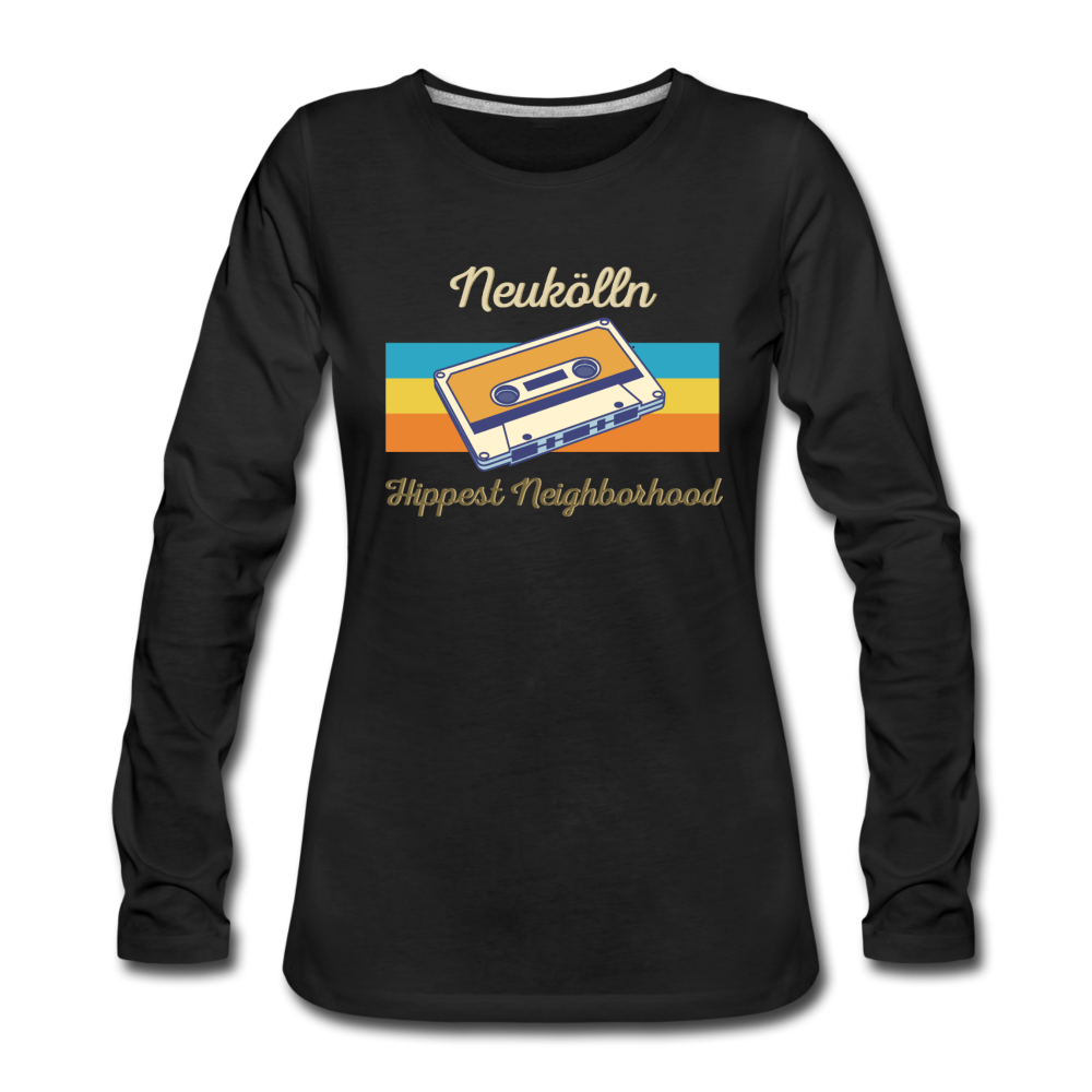 Hippes Neukölln - Frauen Premium Langarmshirt - Schwarz