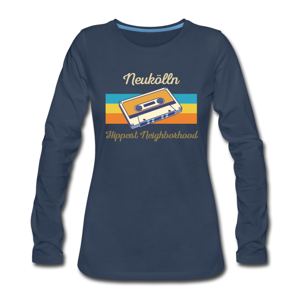 Hippes Neukölln - Frauen Premium Langarmshirt - Navy