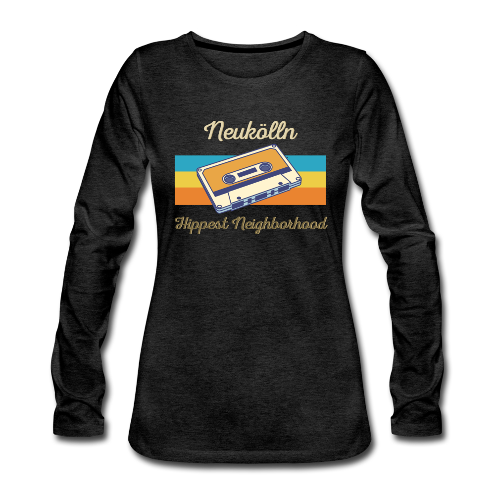 Hippes Neukölln - Frauen Premium Langarmshirt - Anthrazit