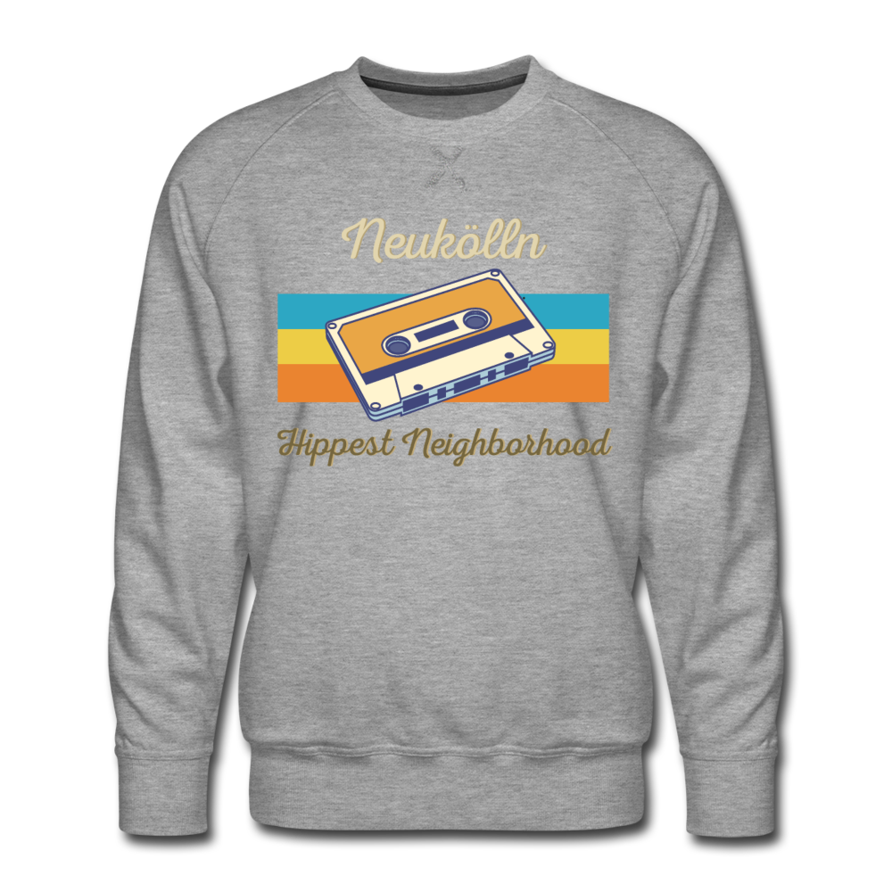 Hippes Neukölln - Männer Premium Sweatshirt - Grau meliert