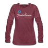Neuköllnerin - Frauen Premium Langarmshirt - Bordeauxrot meliert