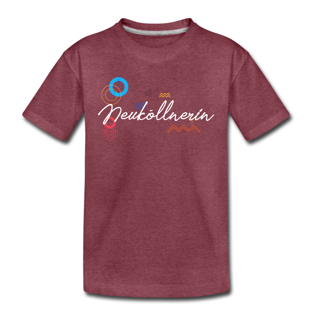 Neuköllnerin - Kinder Premium T-Shirt - Bordeauxrot meliert