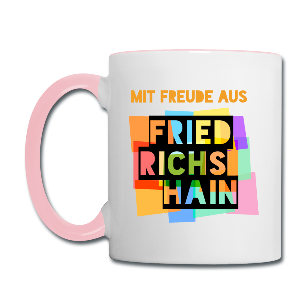 Freude aus Friedrichshain - Tasse zweifarbig - Weiß/Pink
