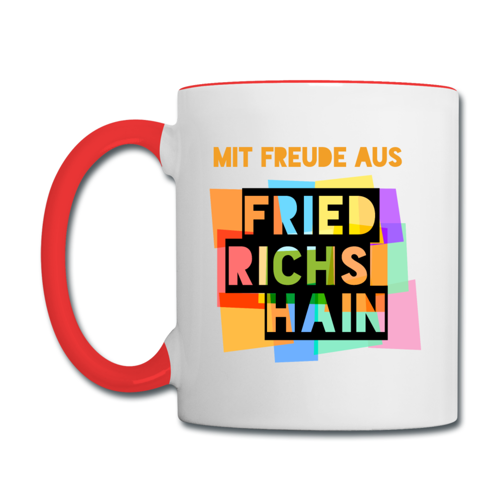 Freude aus Friedrichshain - Tasse zweifarbig - Weiß/Rot