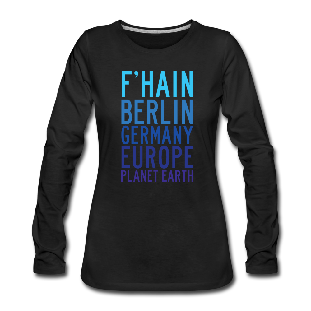 F'hain - Planet Earth - Frauen Premium Langarmshirt - Schwarz