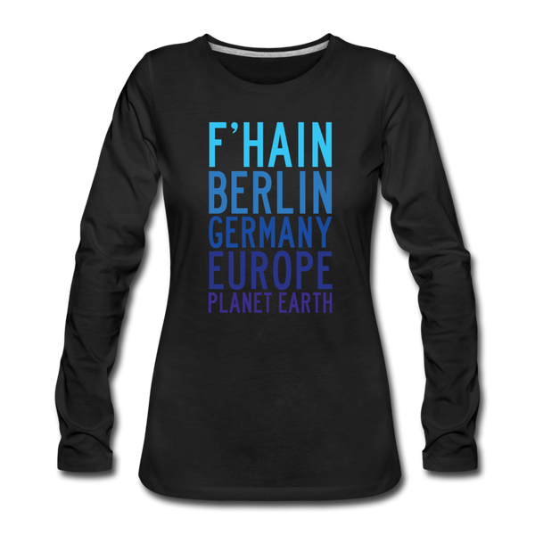 F'hain - Planet Earth - Frauen Premium Langarmshirt - Schwarz