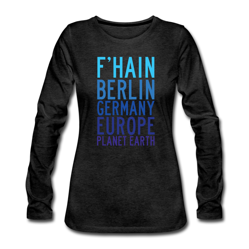 F'hain - Planet Earth - Frauen Premium Langarmshirt - Anthrazit