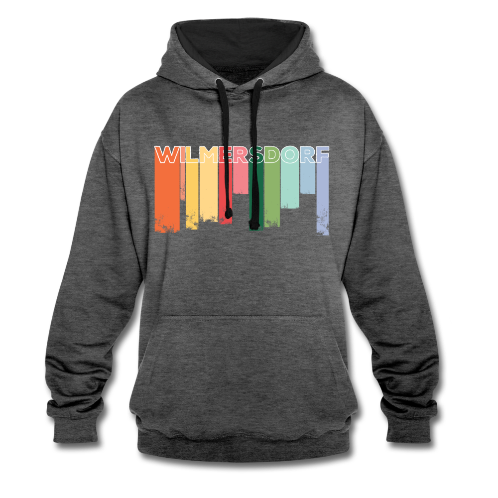 Wilmersdorf Regen - Kontrast Hoodie - Anthrazit/Schwarz