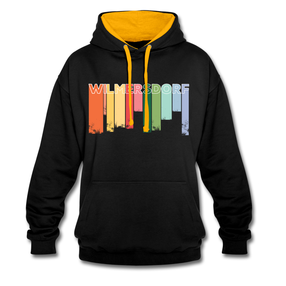 Wilmersdorf Regen - Kontrast Hoodie - Schwarz/Gold