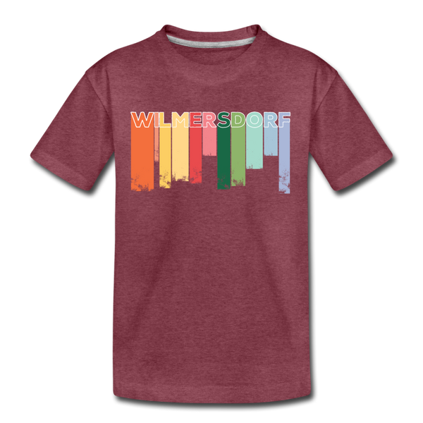Wilmersdorf Regen - Kinder Premium T-Shirt - Bordeauxrot meliert