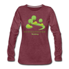 Schillerpark - Frauen Premium Langarmshirt - Bordeauxrot meliert