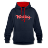 Wedding Berlin - Kontrast Hoodie - Navy/Rot