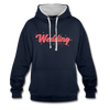 Wedding Berlin - Kontrast Hoodie - Navy/Grau meliert