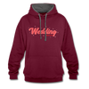 Wedding Berlin - Kontrast Hoodie - Weinrot/Anthrazit