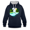 Köpenick am Wasser - Kontrast Hoodie - Navy/Grau meliert