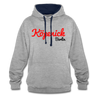 Köpenick - Kontrast Hoodie - Grau meliert/Navy
