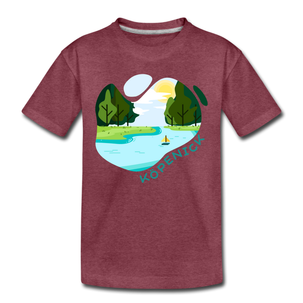 Köpenick am Wasser - Kinder Premium T-Shirt - Bordeauxrot meliert