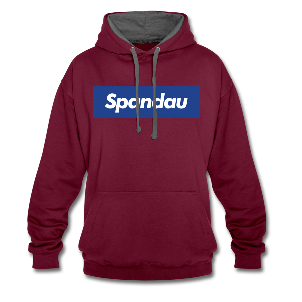 Spandau blau - Kontrast Hoodie - Weinrot/Anthrazit