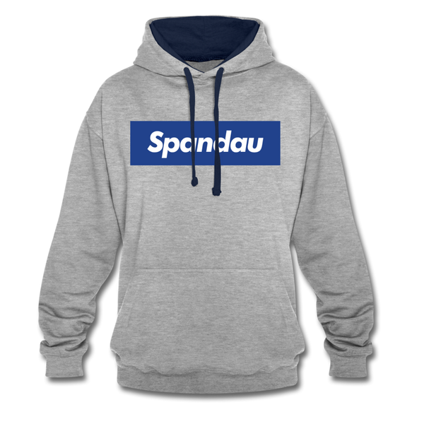 Spandau blau - Kontrast Hoodie - Grau meliert/Navy