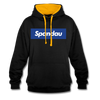 Spandau blau - Kontrast Hoodie - Schwarz/Gold