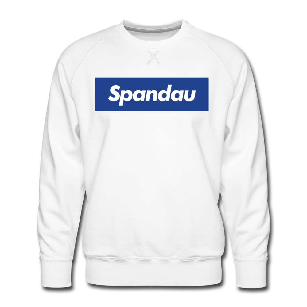 Spandau blau - Männer Premium Sweatshirt - Weiß