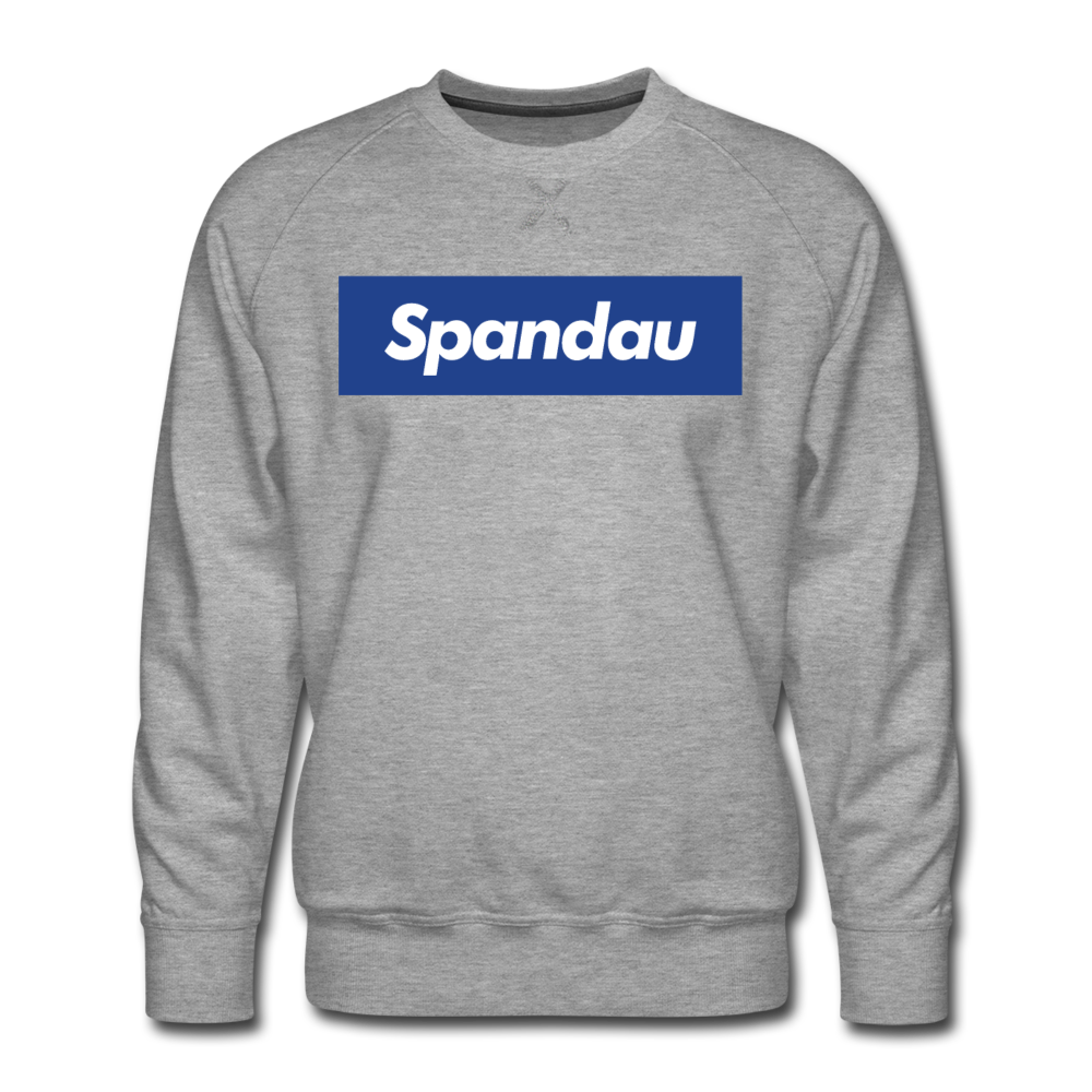 Spandau blau - Männer Premium Sweatshirt - Grau meliert