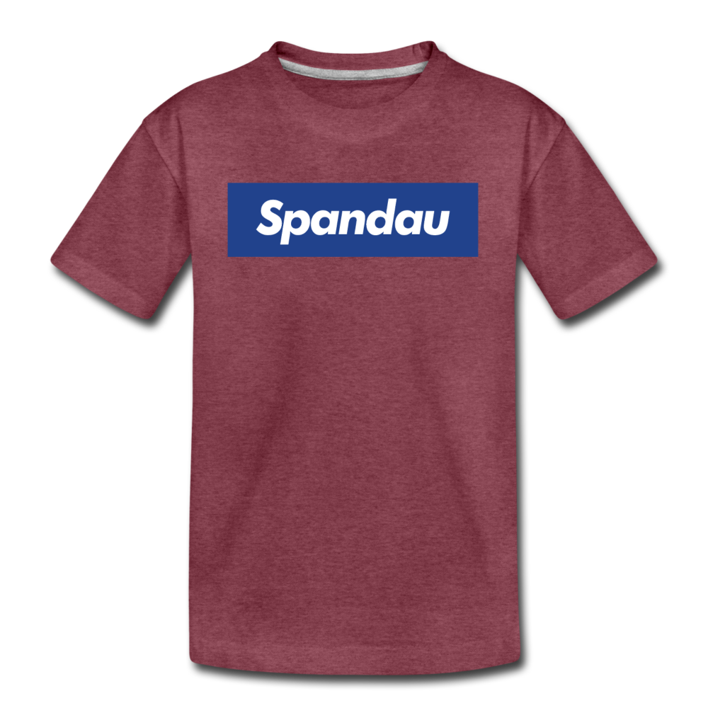 Spandau blau - Kinder Premium T-Shirt - Bordeauxrot meliert