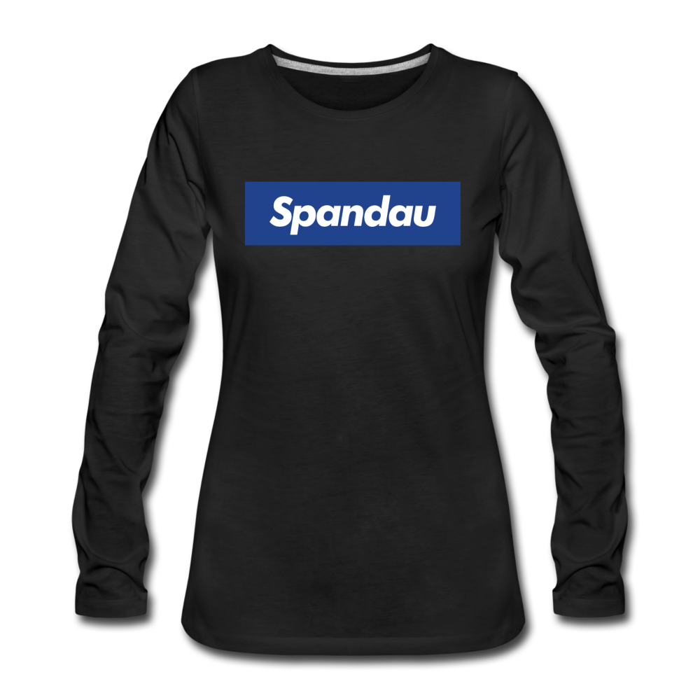 Spandau blau - Frauen Premium Langarmshirt - Schwarz
