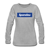 Spandau blau - Frauen Premium Langarmshirt - Grau meliert