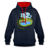 Tierpark - Kontrast Hoodie - Navy/Rot
