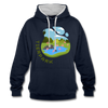 Tierpark - Kontrast Hoodie - Navy/Grau meliert