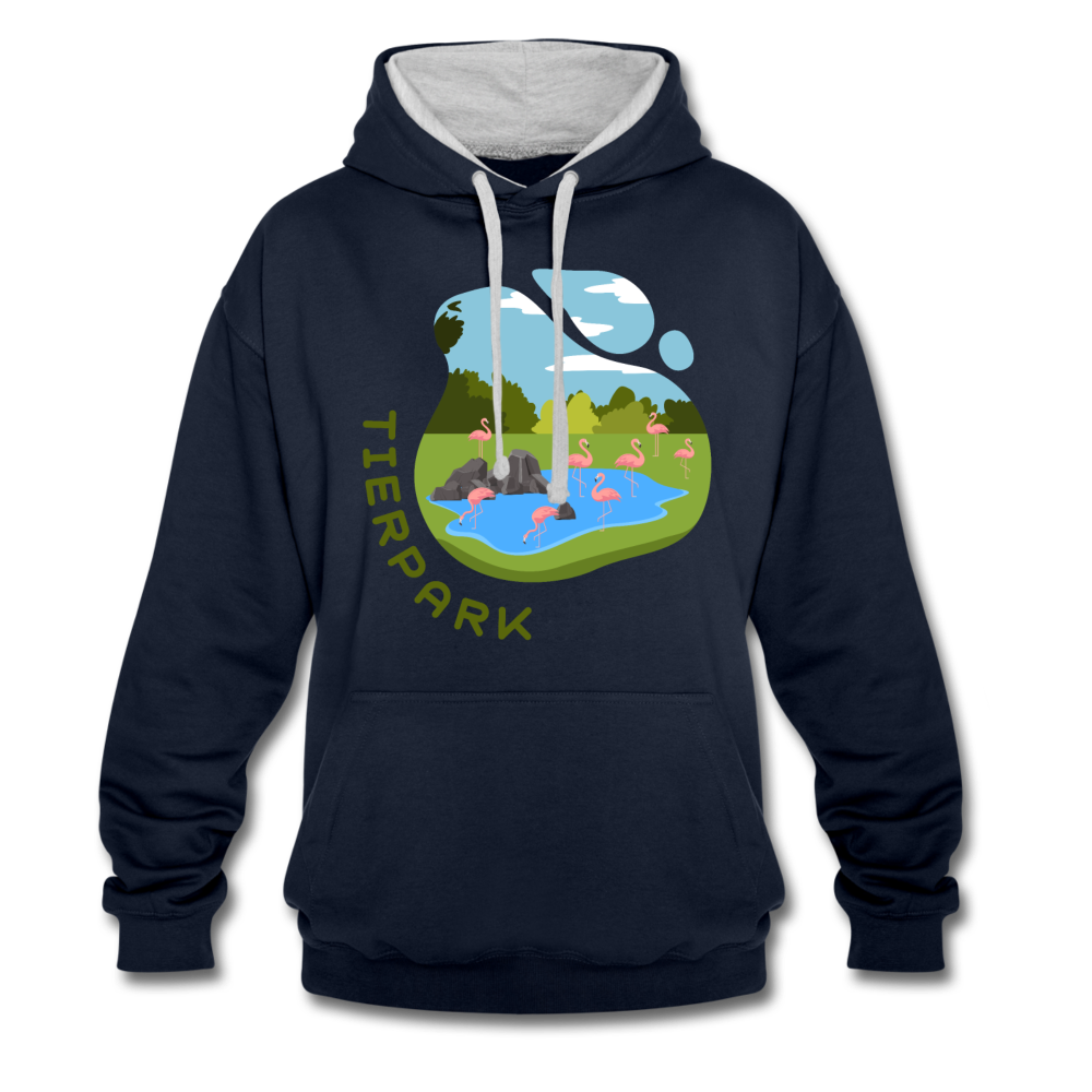Tierpark - Kontrast Hoodie - Navy/Grau meliert