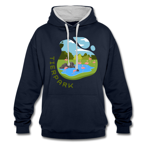 Tierpark - Kontrast Hoodie - Navy/Grau meliert