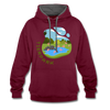 Tierpark - Kontrast Hoodie - Weinrot/Anthrazit