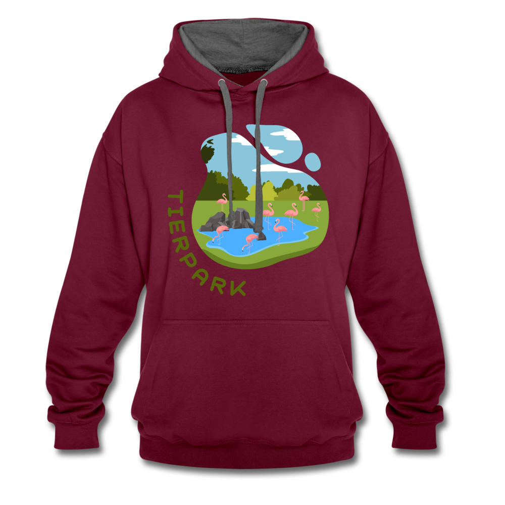 Tierpark - Kontrast Hoodie - Weinrot/Anthrazit