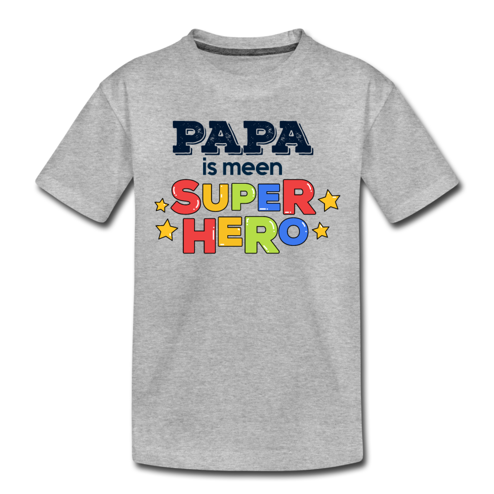 Super Hero - Kinder Premium T-Shirt - Grau meliert
