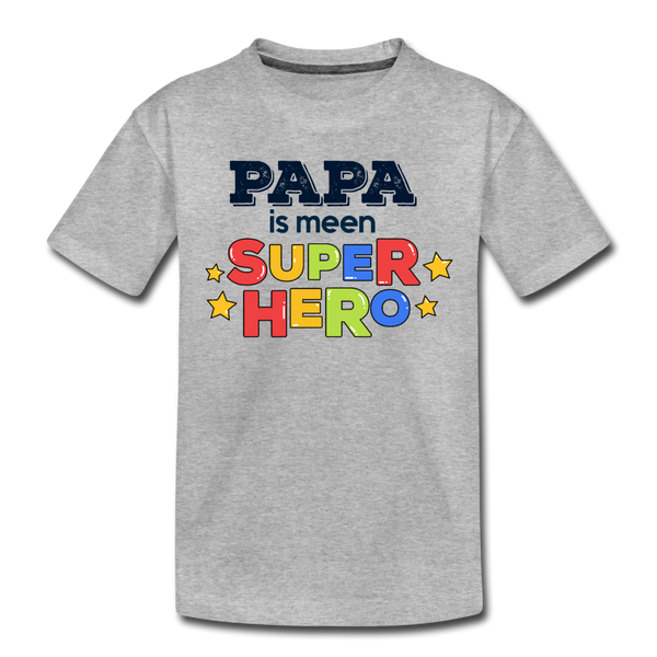Super Hero - Kinder Premium T-Shirt - Grau meliert