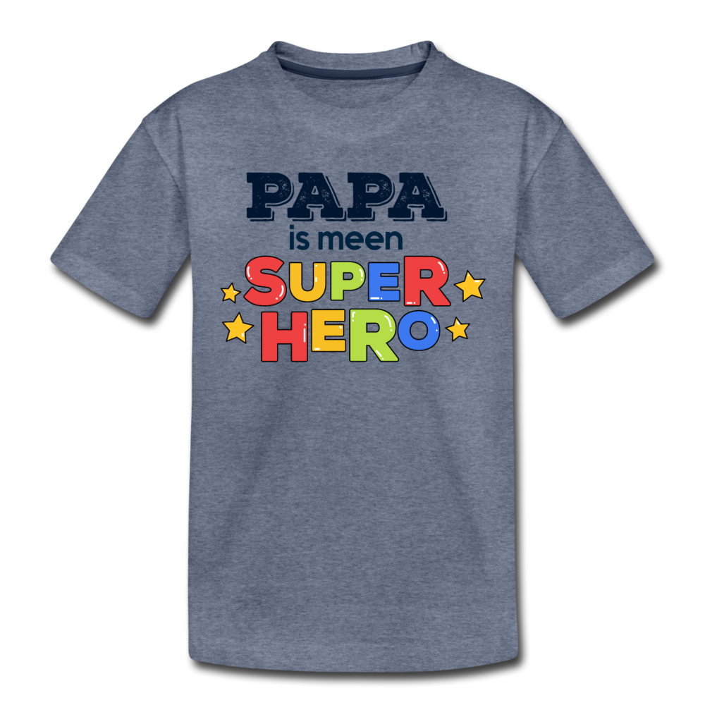 Super Hero - Kinder Premium T-Shirt - Blau meliert