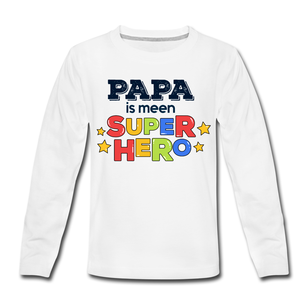 Super Hero - Kinder Langarmshirt - Weiß