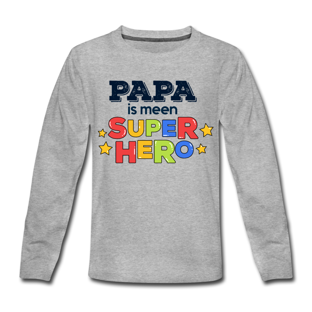 Super Hero - Kinder Langarmshirt - Grau meliert